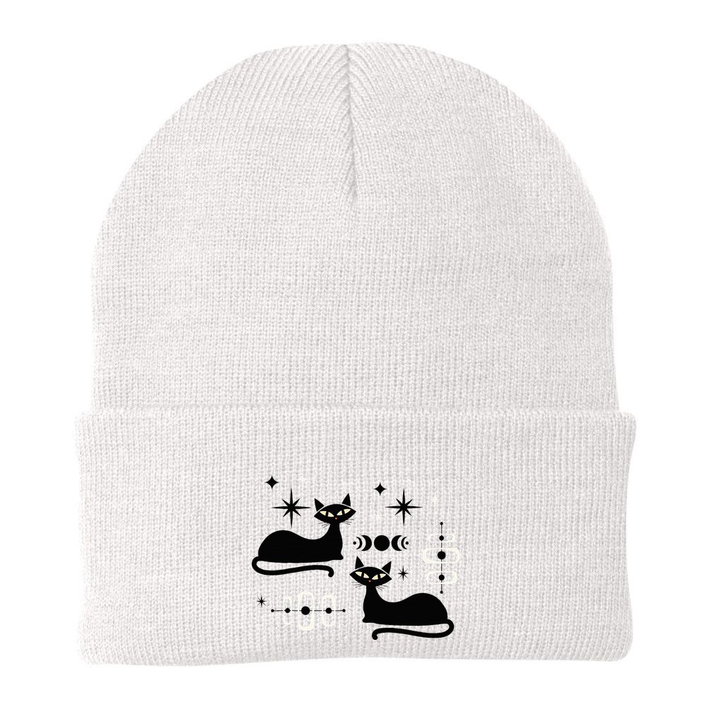 Midcentury Mid Century Cat Retro Atomic Age Space Modern Beanie