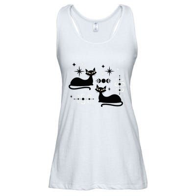 Midcentury Mid Century Cat Retro Atomic Age Space Modern Ladies Essential Flowy Tank