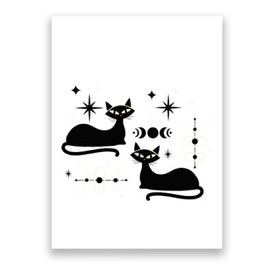 Midcentury Mid Century Cat Retro Atomic Age Space Modern Poster
