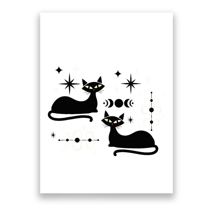Midcentury Mid Century Cat Retro Atomic Age Space Modern Poster
