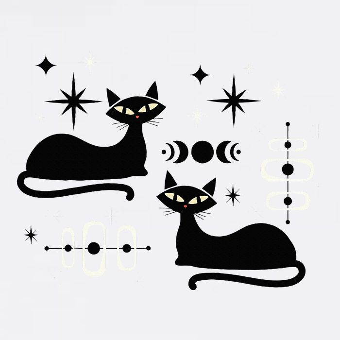 Midcentury Mid Century Cat Retro Atomic Age Space Modern Poster