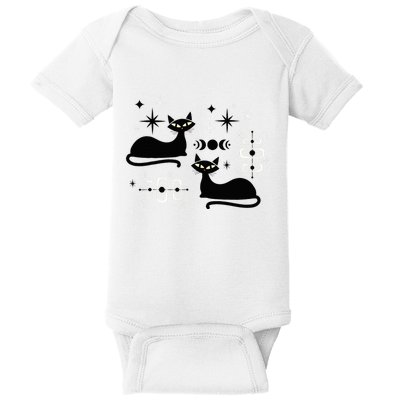 Midcentury Mid Century Cat Retro Atomic Age Space Modern Baby Bodysuit