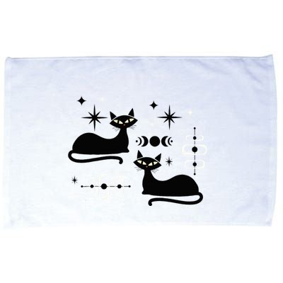Midcentury Mid Century Cat Retro Atomic Age Space Modern Microfiber Hand Towel