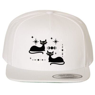 Midcentury Mid Century Cat Retro Atomic Age Space Modern Wool Snapback Cap