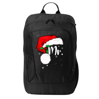 Mr Mrs Claus Christmas Couples Matching His And Her Pajamas City Backpack