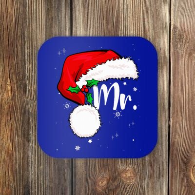 Mr Mrs Claus Christmas Couples Matching His And Her Pajamas Coaster