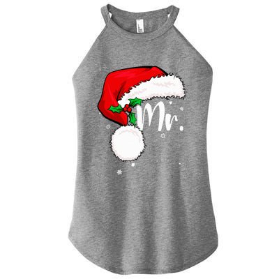 Mr Mrs Claus Christmas Couples Matching His And Her Pajamas Women’s Perfect Tri Rocker Tank