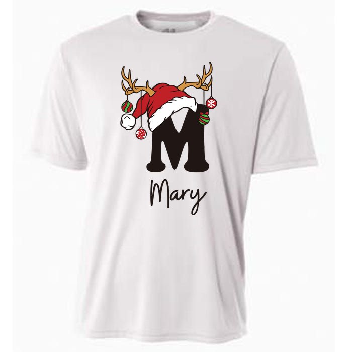 Mary Monogrammed Christmas Matching Cooling Performance Crew T-Shirt