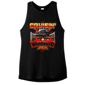 Motor Mania Cruisin Woodward 2024 Detroit To Pontiac Muscle Car Ladies PosiCharge Tri-Blend Wicking Tank