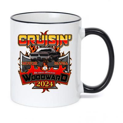 Motor Mania Cruisin Woodward 2024 Detroit To Pontiac Muscle Car 11oz Black Color Changing Mug