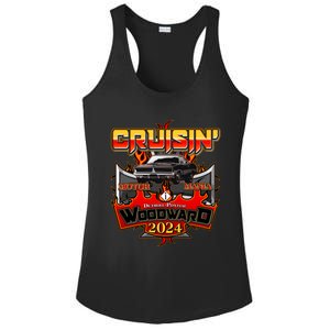 Motor Mania Cruisin Woodward 2024 Detroit To Pontiac Muscle Car Ladies PosiCharge Competitor Racerback Tank