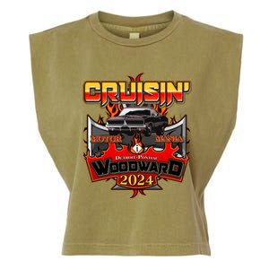 Motor Mania Cruisin Woodward 2024 Detroit To Pontiac Muscle Car Garment-Dyed Women's Muscle Tee