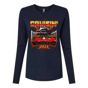 Motor Mania Cruisin Woodward 2024 Detroit To Pontiac Muscle Car Womens Cotton Relaxed Long Sleeve T-Shirt