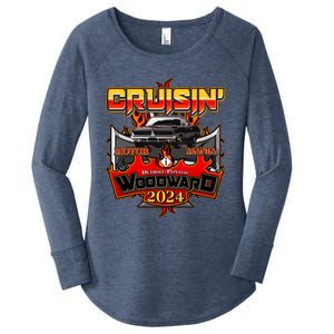 Motor Mania Cruisin Woodward 2024 Detroit To Pontiac Muscle Car Women's Perfect Tri Tunic Long Sleeve Shirt