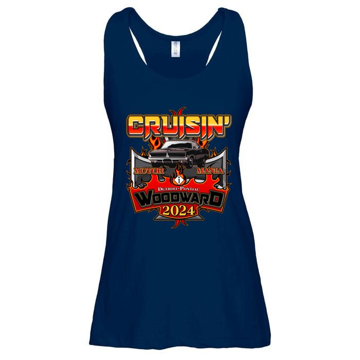 Motor Mania Cruisin Woodward 2024 Detroit To Pontiac Muscle Car Ladies Essential Flowy Tank