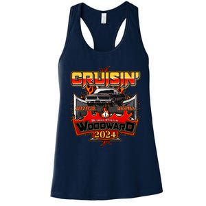 Motor Mania Cruisin Woodward 2024 Detroit To Pontiac Muscle Car Women's Racerback Tank