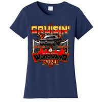 Motor Mania Cruisin Woodward 2024 Detroit To Pontiac Muscle Car Women's T-Shirt