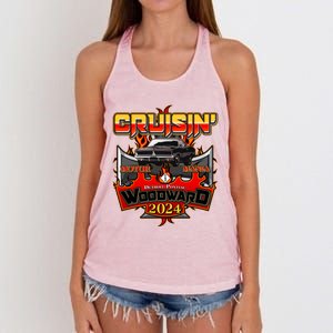 Motor Mania Cruisin Woodward 2024 Detroit To Pontiac Muscle Car Women's Knotted Racerback Tank