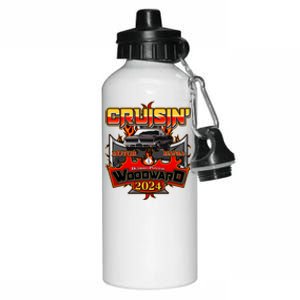 Motor Mania Cruisin Woodward 2024 Detroit To Pontiac Muscle Car Aluminum Water Bottle