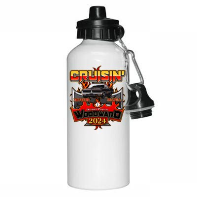 Motor Mania Cruisin Woodward 2024 Detroit To Pontiac Muscle Car Aluminum Water Bottle 