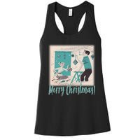 Mcm Mid Century Modern Christmas Retro 50S Couple Merry Women's Racerback Tank