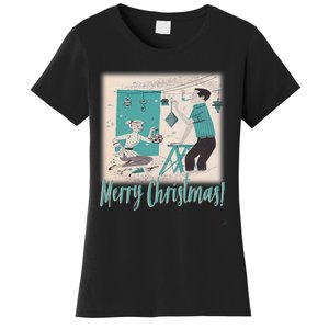 Mcm Mid Century Modern Christmas Retro 50S Couple Merry Women's T-Shirt