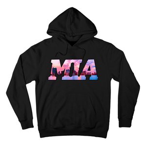 Mia Miami City Skyline Of Miami Beach Florida Hoodie