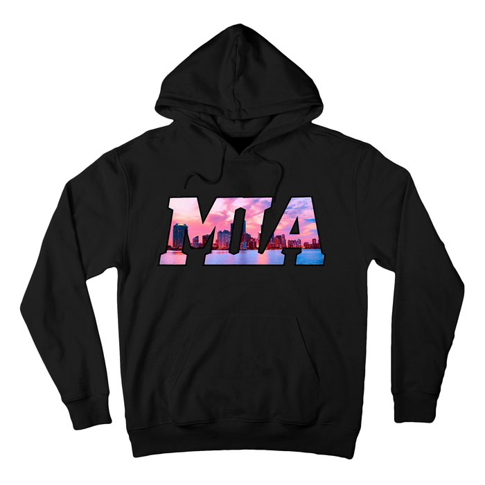 Mia Miami City Skyline Of Miami Beach Florida Hoodie