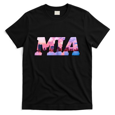 Mia Miami City Skyline Of Miami Beach Florida T-Shirt
