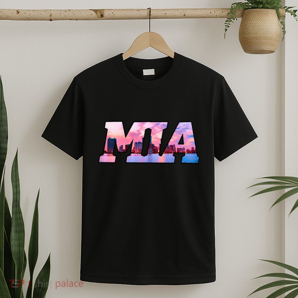 Mia Miami City Skyline Of Miami Beach Florida T-Shirt