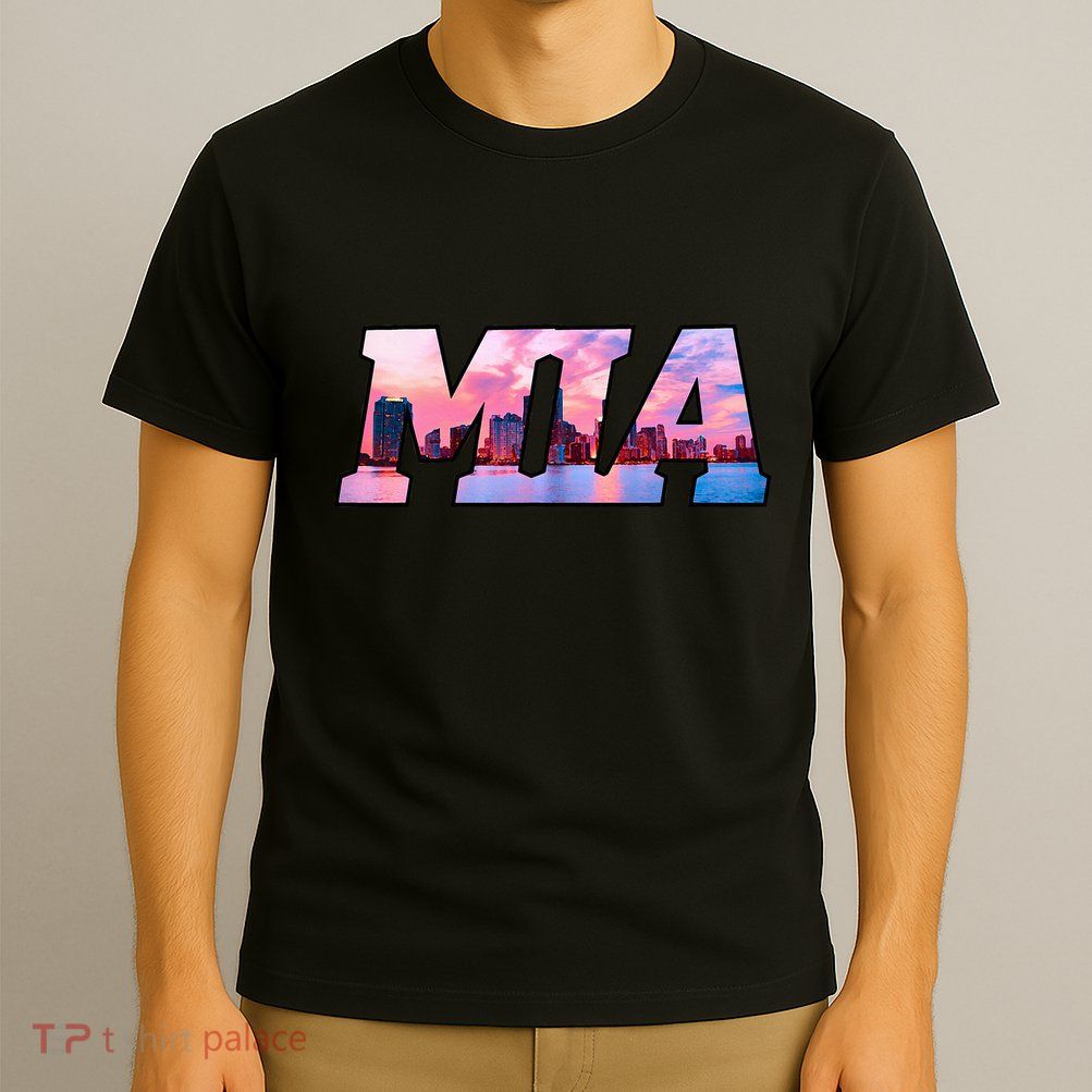 Mia Miami City Skyline Of Miami Beach Florida T-Shirt