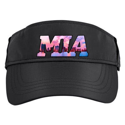 Mia Miami City Skyline Of Miami Beach Florida Adult Drive Performance Visor