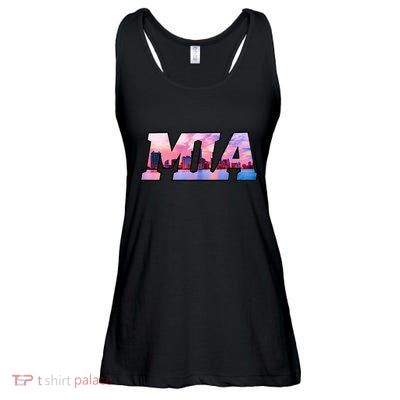 Mia Miami City Skyline Of Miami Beach Florida Ladies Essential Flowy Tank