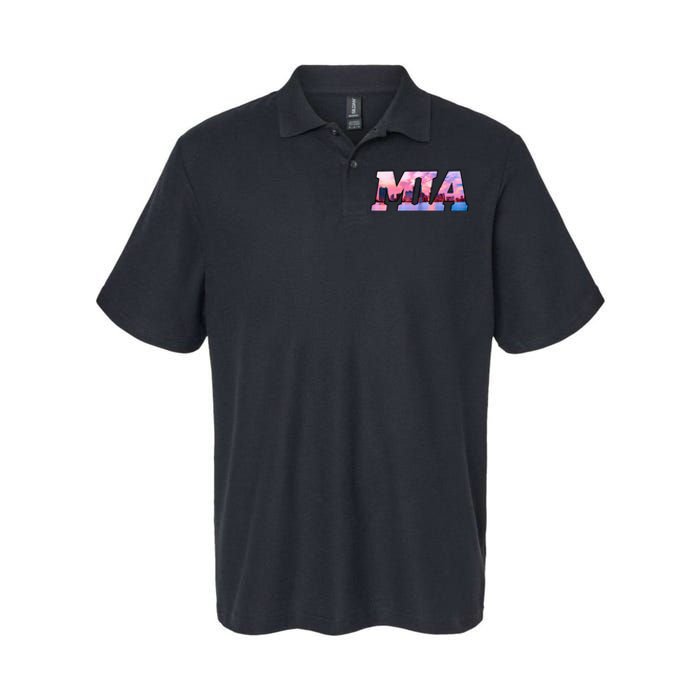 Mia Miami City Skyline Of Miami Beach Florida Softstyle Adult Sport Polo