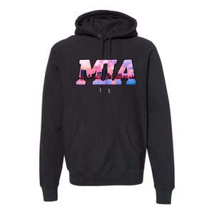 Mia Miami City Skyline Of Miami Beach Florida Premium Hoodie