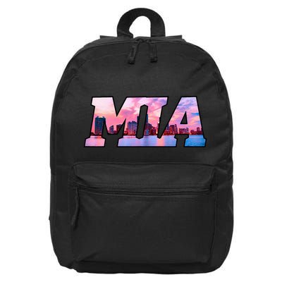 Mia Miami City Skyline Of Miami Beach Florida 16 in Basic Backpack