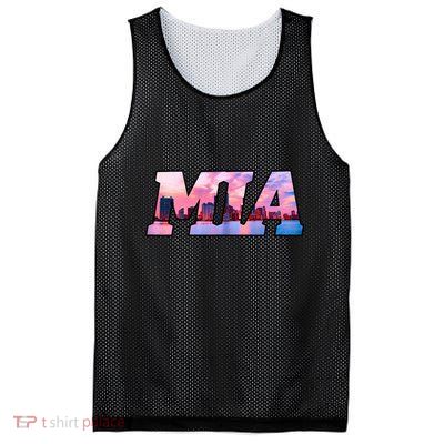 Mia Miami City Skyline Of Miami Beach Florida Mesh Reversible Basketball Jersey Tank