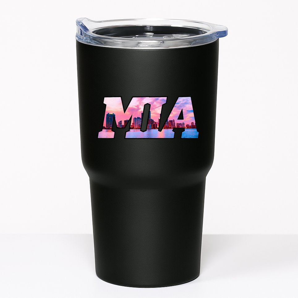 Mia Miami City Skyline Of Miami Beach Florida Tumbler