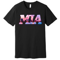 Mia Miami City Skyline Of Miami Beach Florida Premium T-Shirt