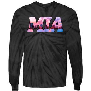 Mia Miami City Skyline Of Miami Beach Florida Tie-Dye Long Sleeve Shirt