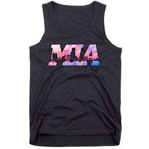 Mia Miami City Skyline Of Miami Beach Florida Tank Top