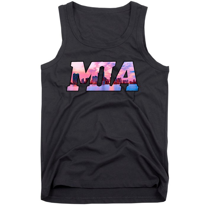 Mia Miami City Skyline Of Miami Beach Florida Tank Top