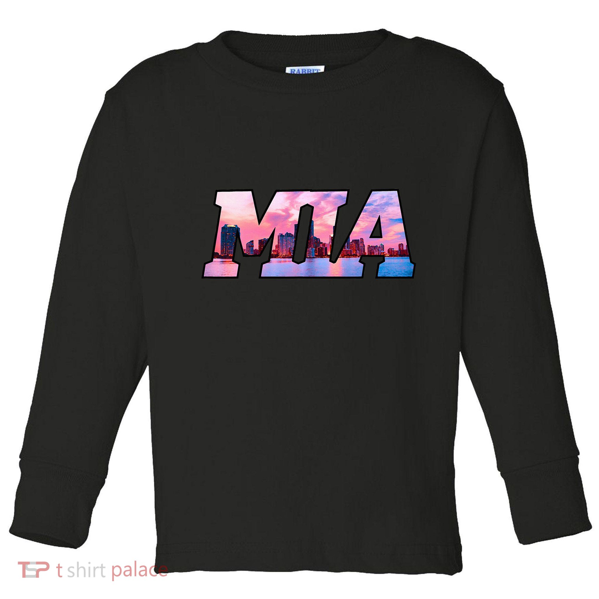 Mia Miami City Skyline Of Miami Beach Florida Toddler Long Sleeve Shirt