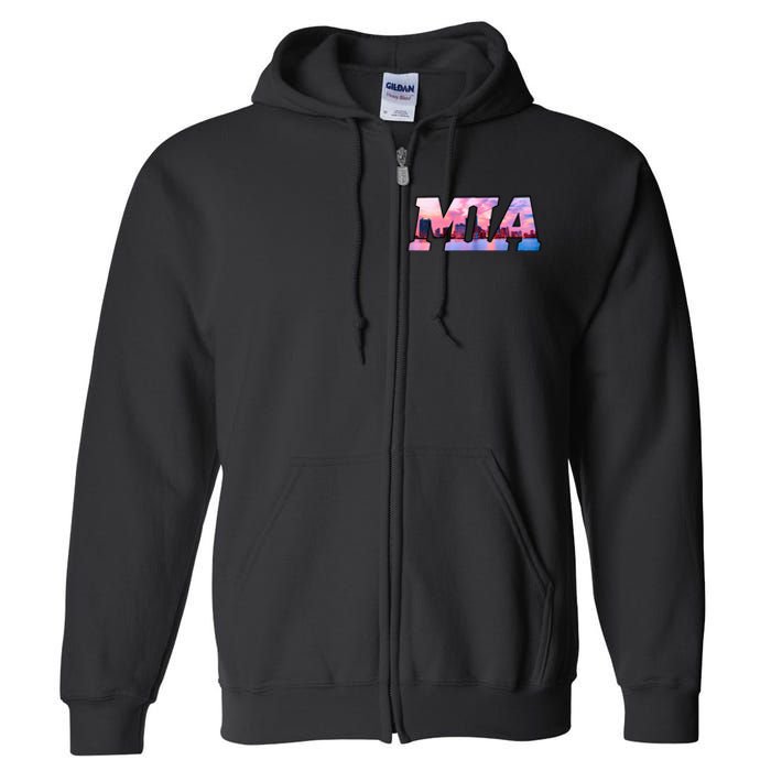 Mia Miami City Skyline Of Miami Beach Florida Full Zip Hoodie