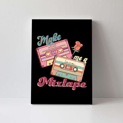 Make Mixtape Cassettes Retro Valentine's Day Gift Canvas