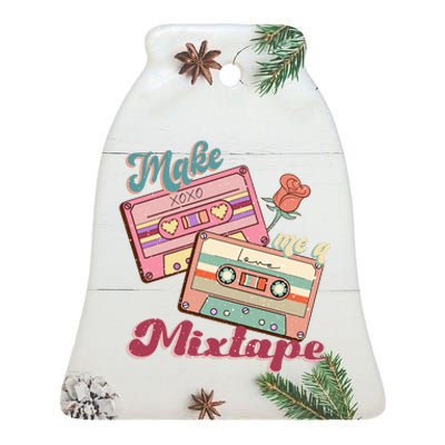 Make Mixtape Cassettes Retro Valentine's Day Gift Ceramic Bell Ornament