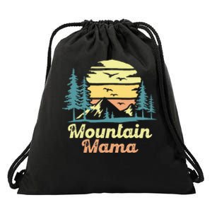 Mountain Mama Camping Hiking Mom Adventure Mothers Day Drawstring Bag