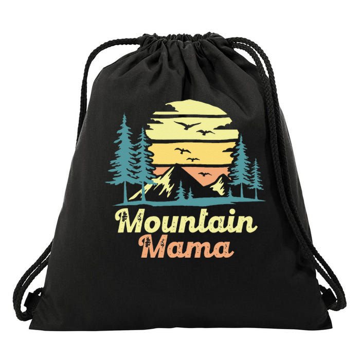 Mountain Mama Camping Hiking Mom Adventure Mothers Day Drawstring Bag