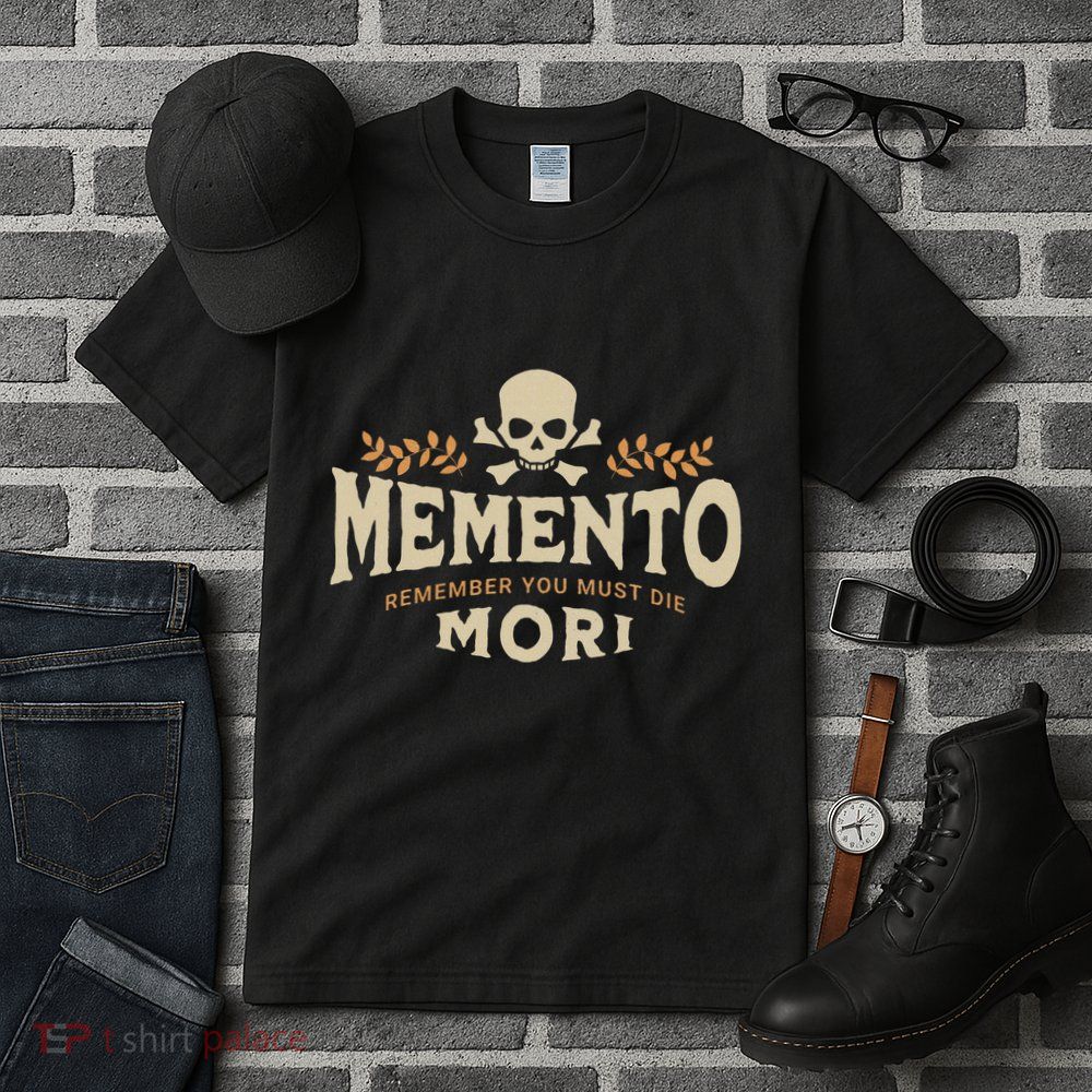 Memento Mori Catholic Design Meaning Traditional Latin Skull Tall T-Shirt