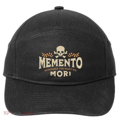 Memento Mori Catholic Design Meaning Traditional Latin Skull 7-Panel Snapback Hat
